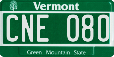 VT license plate CNE080