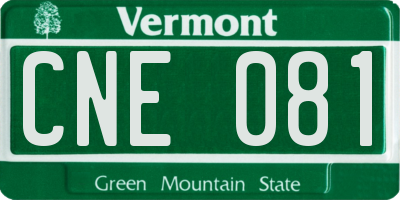 VT license plate CNE081