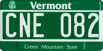 VT license plate CNE082