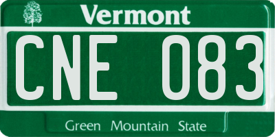 VT license plate CNE083