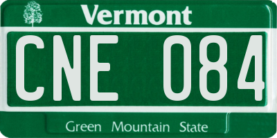 VT license plate CNE084