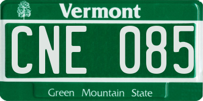 VT license plate CNE085