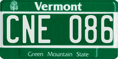 VT license plate CNE086