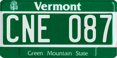 VT license plate CNE087