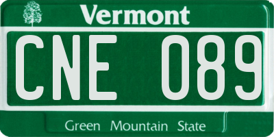 VT license plate CNE089