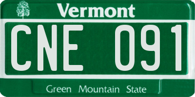 VT license plate CNE091