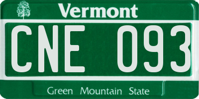 VT license plate CNE093