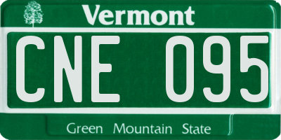 VT license plate CNE095