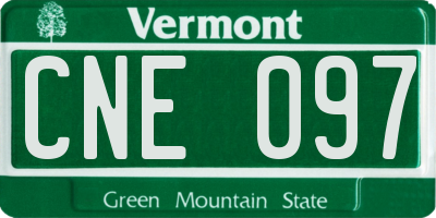 VT license plate CNE097