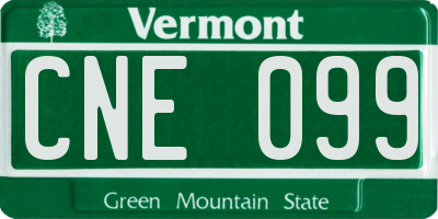 VT license plate CNE099