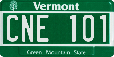 VT license plate CNE101