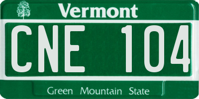 VT license plate CNE104