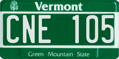VT license plate CNE105