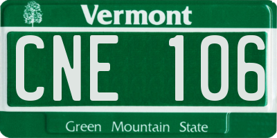 VT license plate CNE106