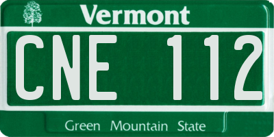 VT license plate CNE112