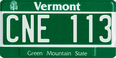 VT license plate CNE113