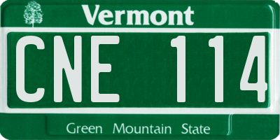 VT license plate CNE114