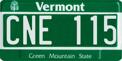 VT license plate CNE115