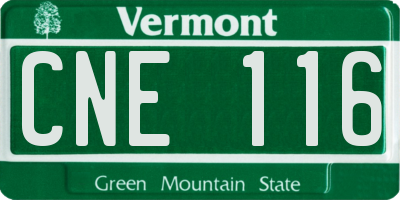 VT license plate CNE116