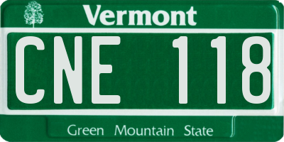 VT license plate CNE118