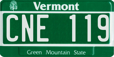 VT license plate CNE119