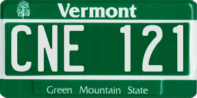 VT license plate CNE121