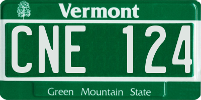 VT license plate CNE124