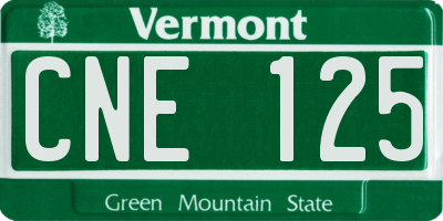 VT license plate CNE125