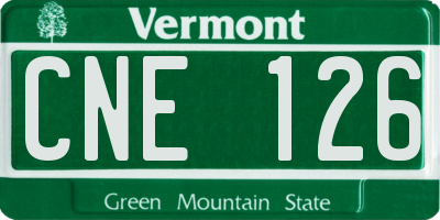 VT license plate CNE126