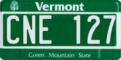 VT license plate CNE127