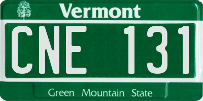 VT license plate CNE131