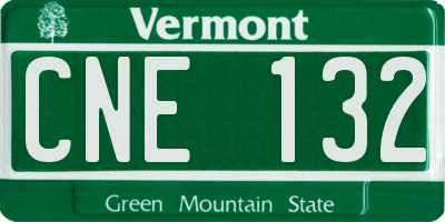VT license plate CNE132