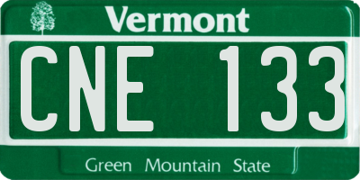 VT license plate CNE133