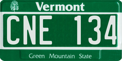 VT license plate CNE134
