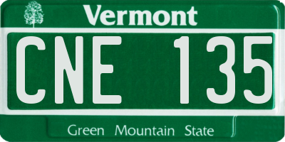VT license plate CNE135
