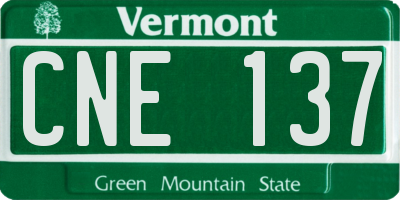 VT license plate CNE137