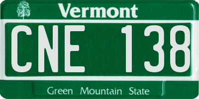 VT license plate CNE138