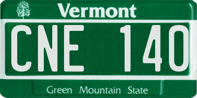 VT license plate CNE140