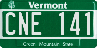 VT license plate CNE141