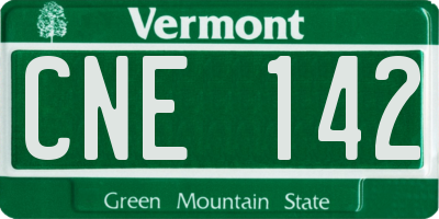 VT license plate CNE142