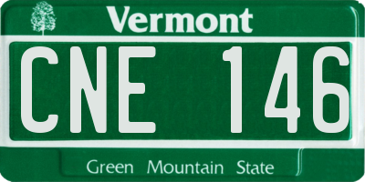 VT license plate CNE146