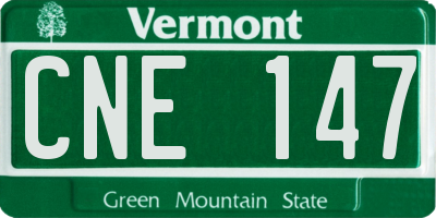 VT license plate CNE147