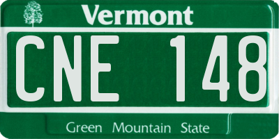 VT license plate CNE148