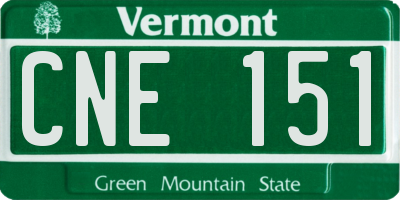 VT license plate CNE151