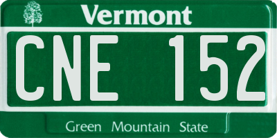VT license plate CNE152