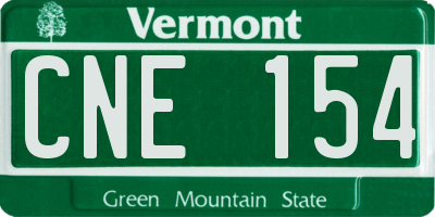 VT license plate CNE154