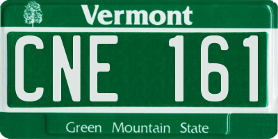 VT license plate CNE161