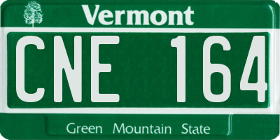 VT license plate CNE164