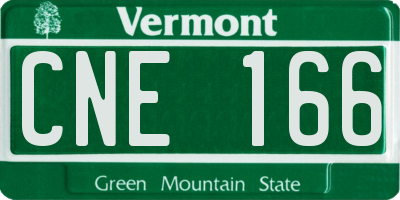 VT license plate CNE166