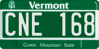 VT license plate CNE168